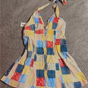 Colorful Patchwork Halter Dress from Urban Outfitters